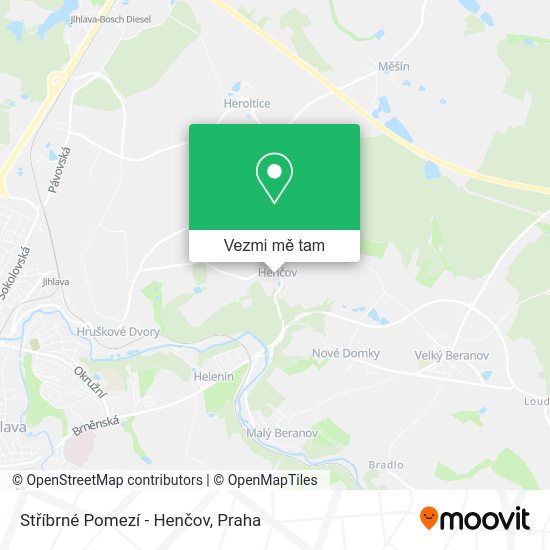 Stříbrné Pomezí - Henčov mapa