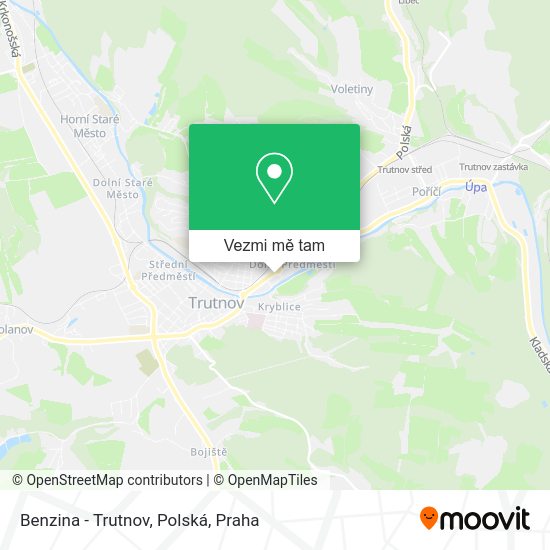 Benzina - Trutnov, Polská mapa