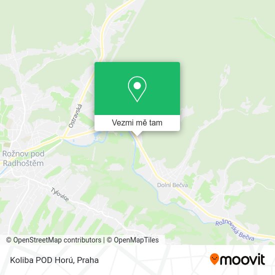 Koliba POD Horú mapa