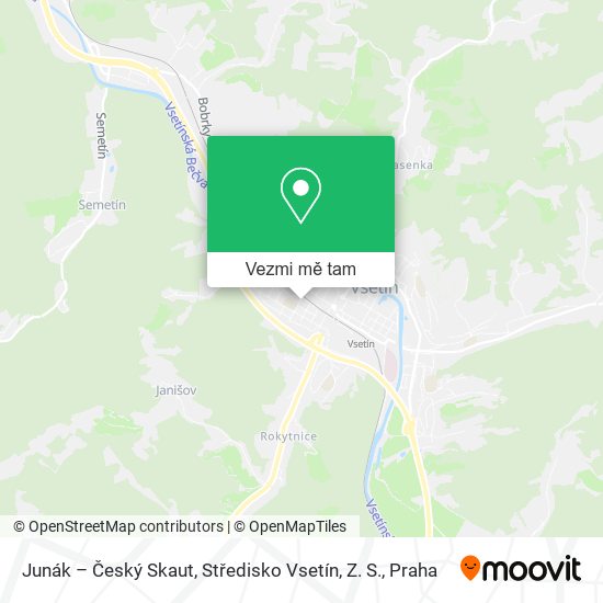 Junák – Český Skaut, Středisko Vsetín, Z. S. mapa