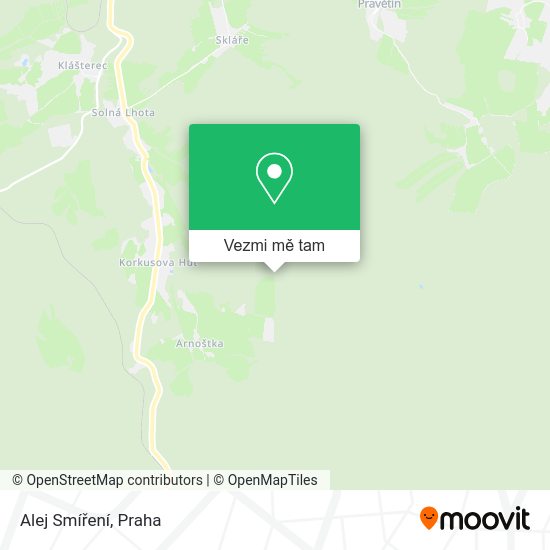 Alej Smíření mapa