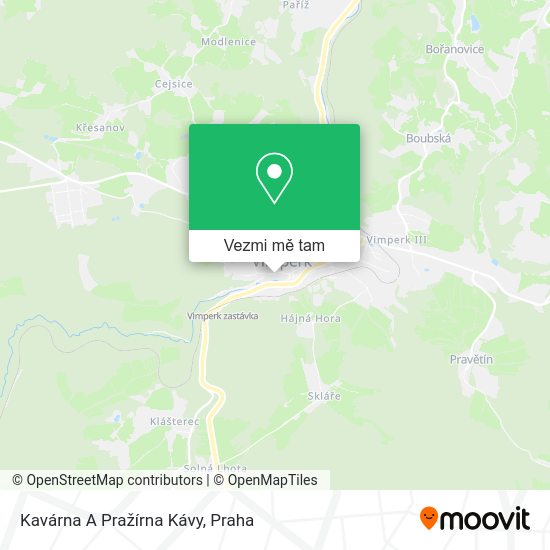 Kavárna A Pražírna Kávy mapa