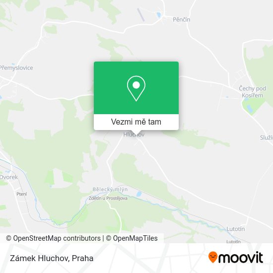 Zámek Hluchov mapa