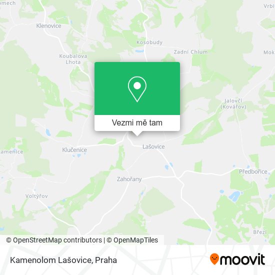 Kamenolom Lašovice mapa