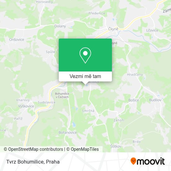 Tvrz Bohumilice mapa