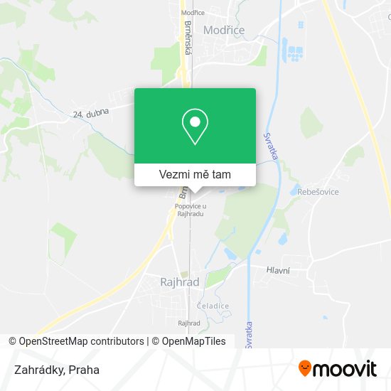 Zahrádky mapa