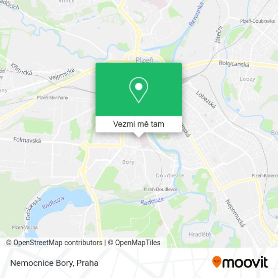 Nemocnice Bory mapa