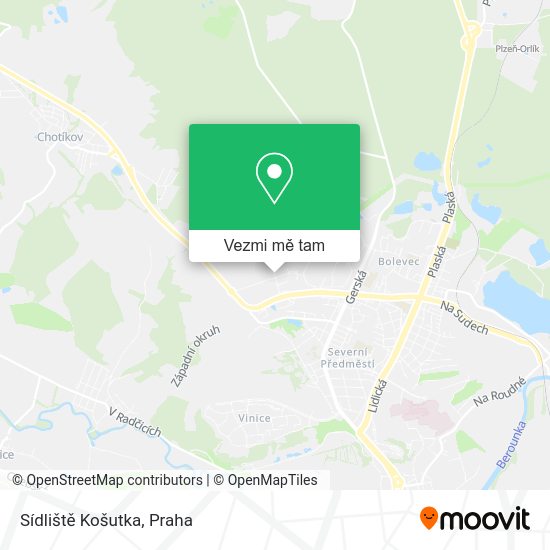 Sídliště Košutka mapa