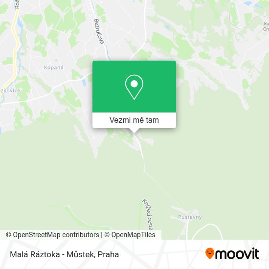 Malá Ráztoka - Můstek mapa