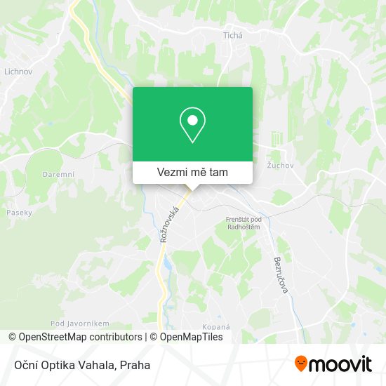 Oční Optika Vahala mapa