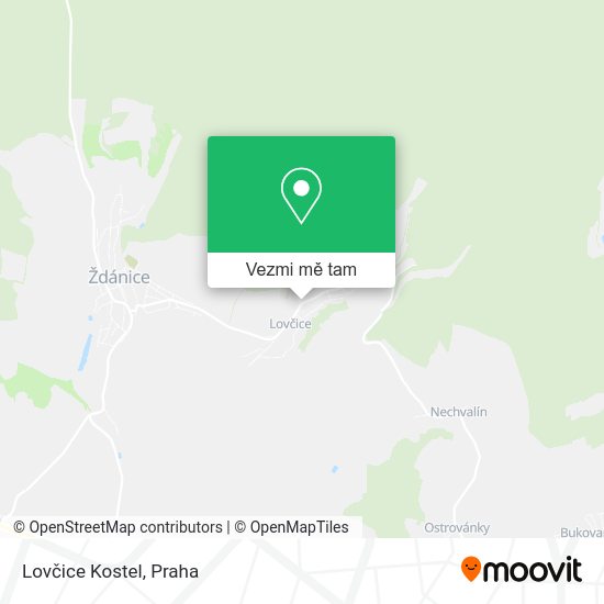 Lovčice Kostel mapa