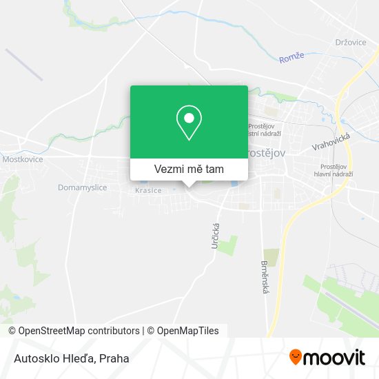 Autosklo Hleďa mapa