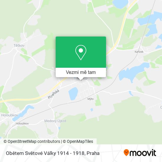 Obětem Světové Války 1914 - 1918 mapa
