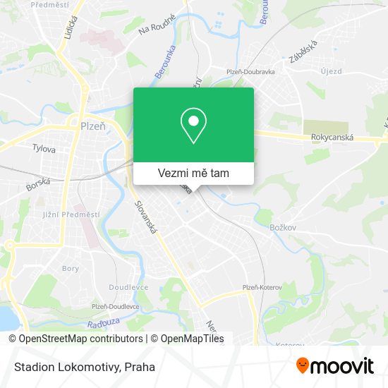 Stadion Lokomotivy mapa