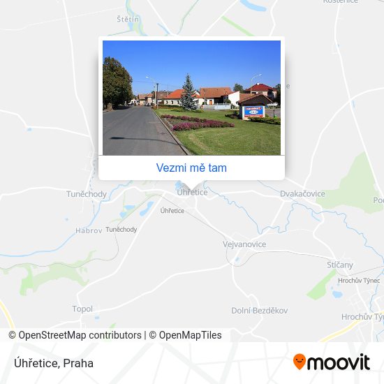Úhřetice mapa