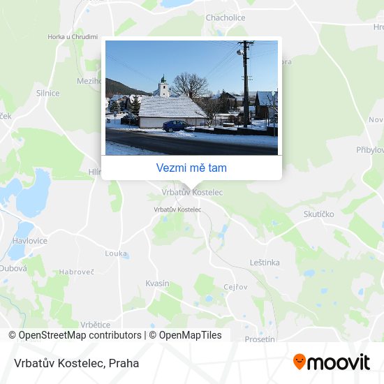 Vrbatův Kostelec mapa