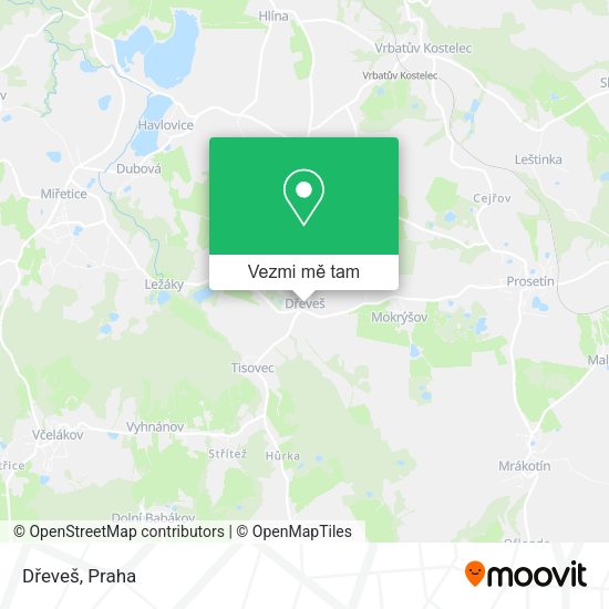 Dřeveš mapa