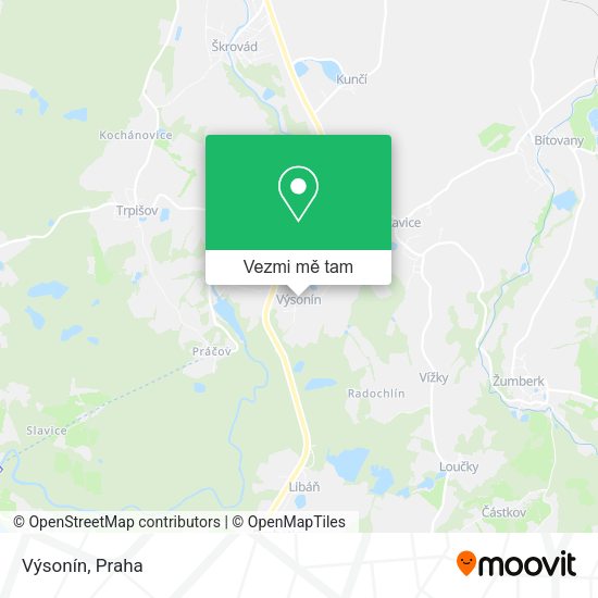 Výsonín mapa