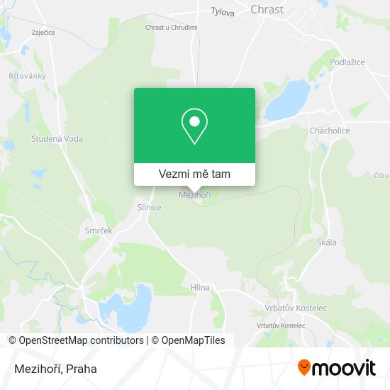 Mezihoří mapa