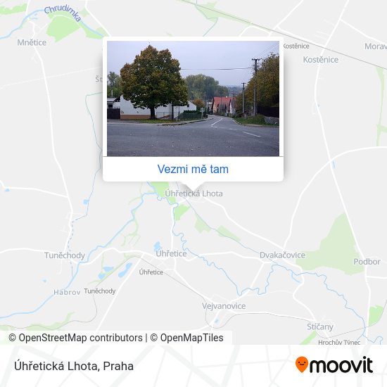 Úhřetická Lhota mapa