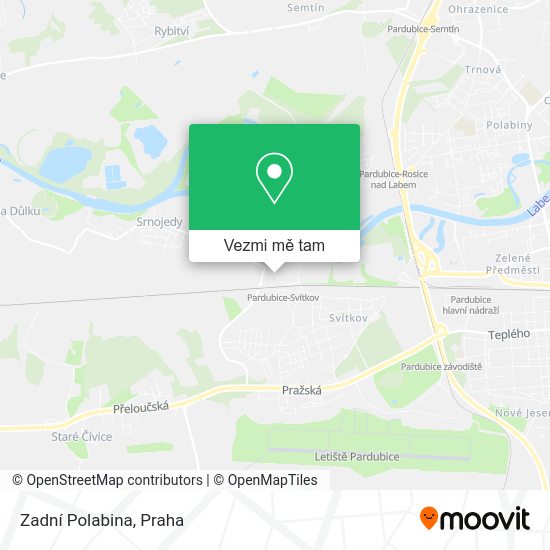 Zadní Polabina mapa