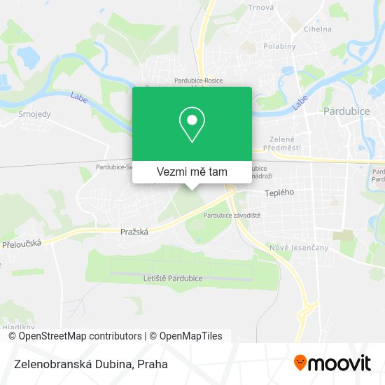 Zelenobranská Dubina mapa