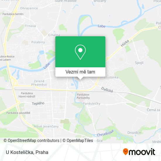 U Kostelíčka mapa