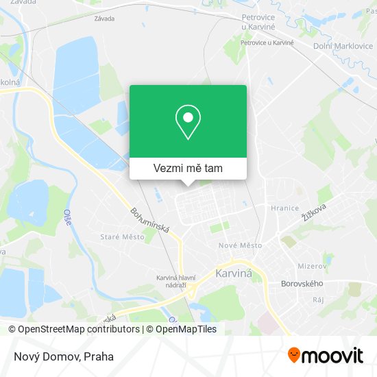 Nový Domov mapa