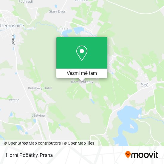 Horní Počátky mapa