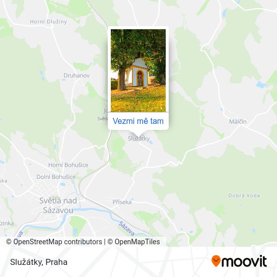 Služátky mapa