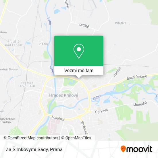 Za Šimkovými Sady mapa