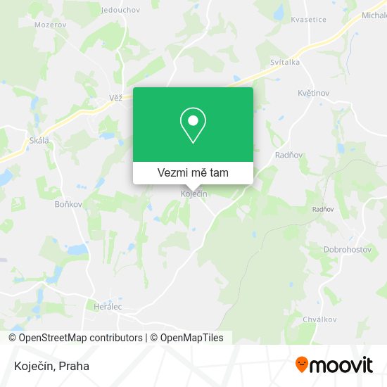 Koječín mapa