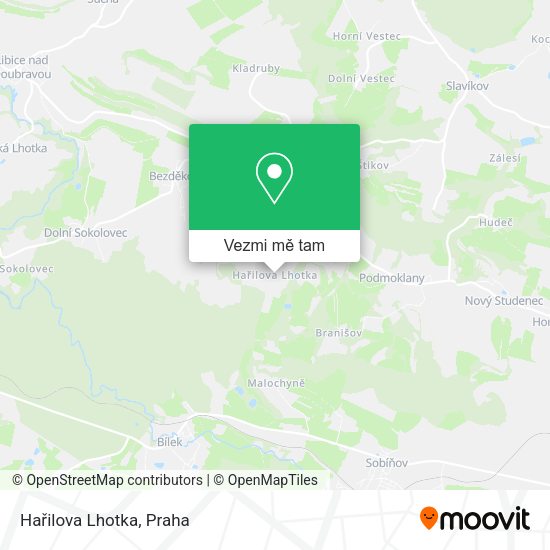 Hařilova Lhotka mapa
