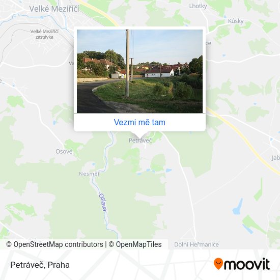 Petráveč mapa
