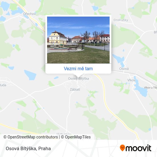 Osová Bítýška mapa