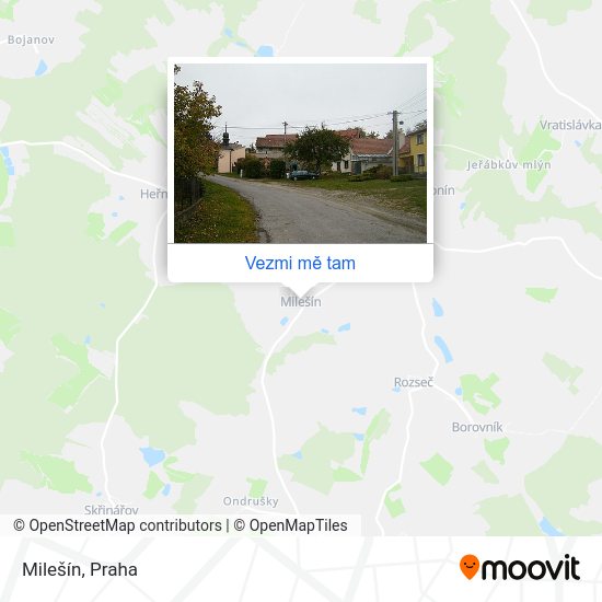 Milešín mapa