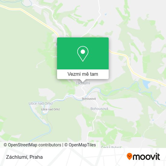 Záchlumí mapa