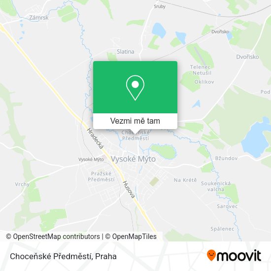Choceňské Předměstí mapa