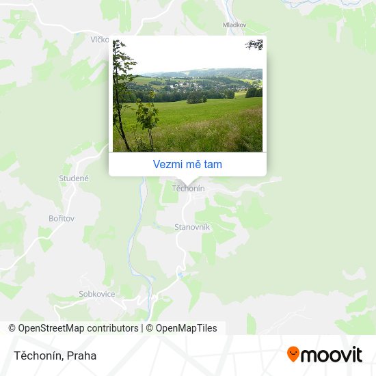 Těchonín mapa