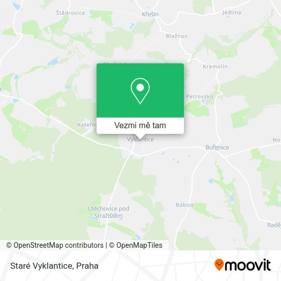 Staré Vyklantice mapa