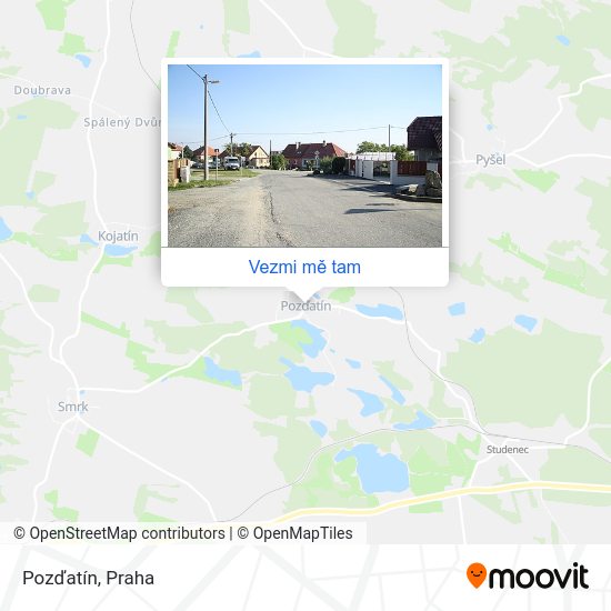 Pozďatín mapa