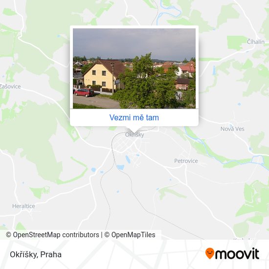 Okříšky mapa