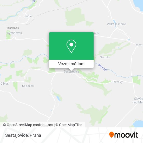 Šestajovice mapa