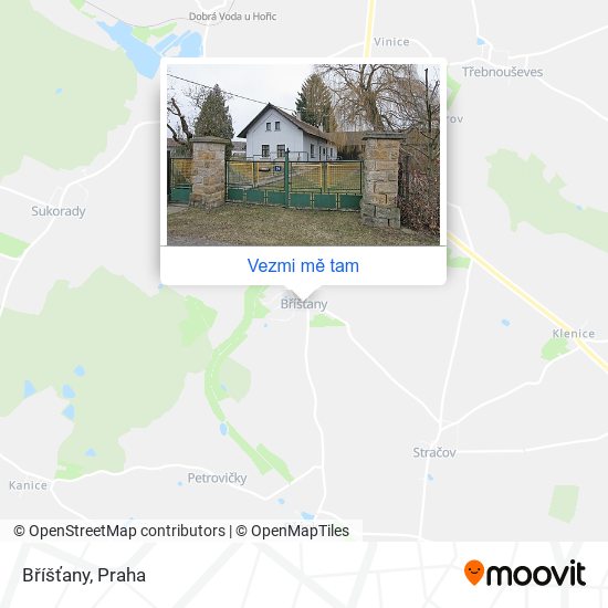 Bříšťany mapa