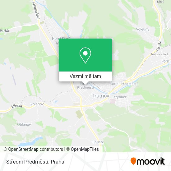 Střední Předměstí mapa