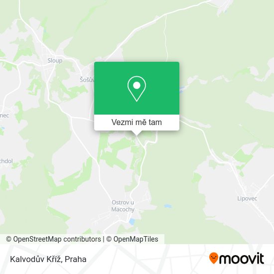 Kalvodův Kříž mapa