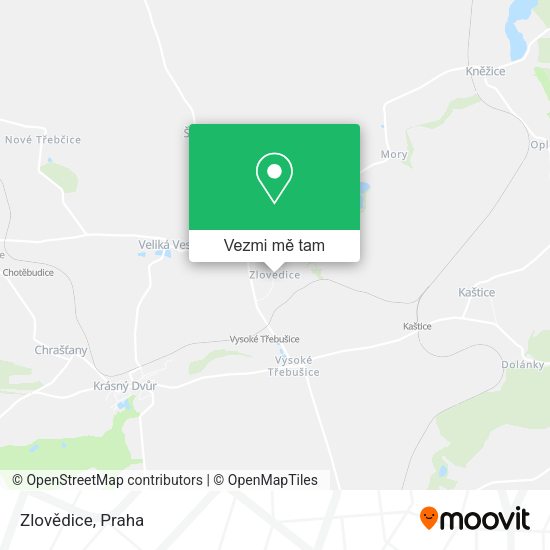 Zlovědice mapa