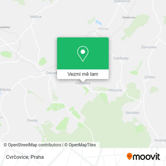 Cvrčovice mapa