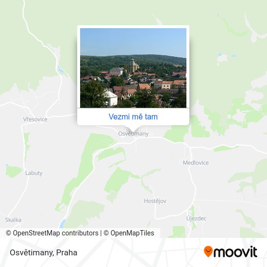 Osvětimany mapa