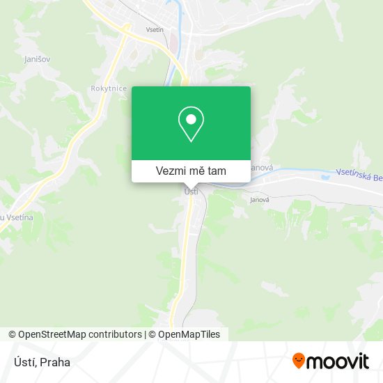 Ústí mapa
